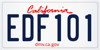 CA license plate EDF101