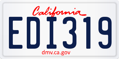 CA license plate EDI319