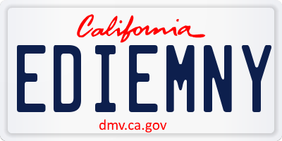 CA license plate EDIEMNY