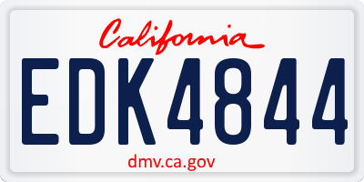 CA license plate EDK4844