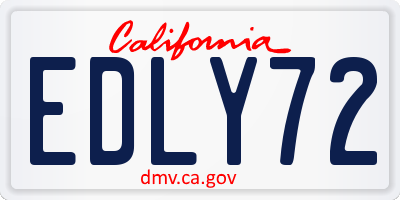 CA license plate EDLY72