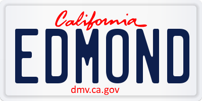 CA license plate EDMOND