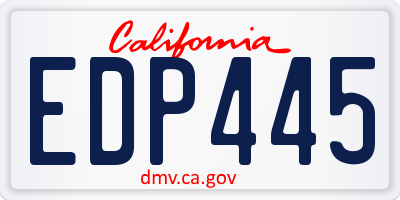 CA license plate EDP445