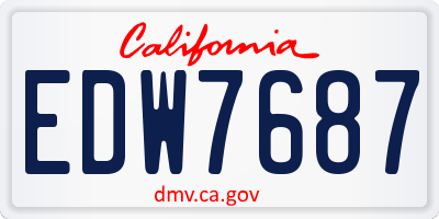 CA license plate EDW7687