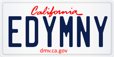 CA license plate EDYMNY