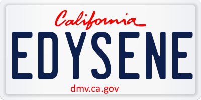 CA license plate EDYSENE