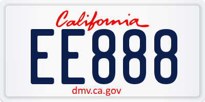 CA license plate EE888