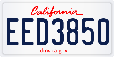 CA license plate EED3850