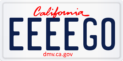 CA license plate EEEEGO