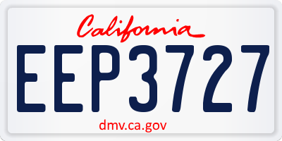 CA license plate EEP3727