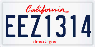 CA license plate EEZ1314