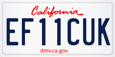 CA license plate EF11CUK