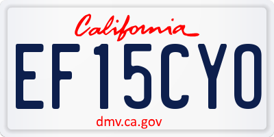 CA license plate EF15CYO