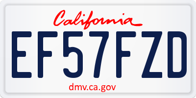 CA license plate EF57FZD