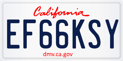 CA license plate EF66KSY