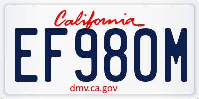 CA license plate EF980M