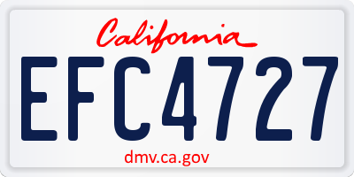 CA license plate EFC4727