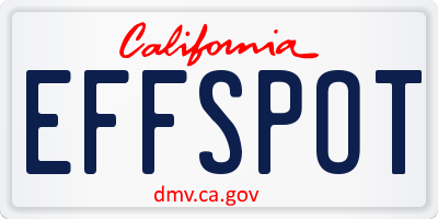 CA license plate EFFSPOT