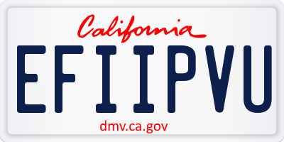 CA license plate EFIIPVU