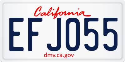 CA license plate EFJ055