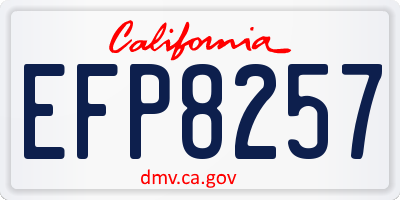 CA license plate EFP8257