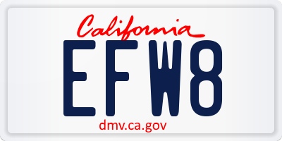 CA license plate EFW8