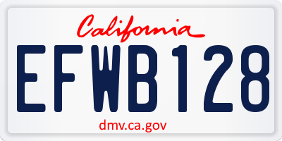 CA license plate EFWB128