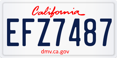 CA license plate EFZ7487