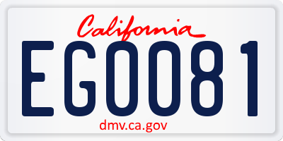 CA license plate EG0081