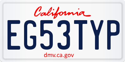 CA license plate EG53TYP