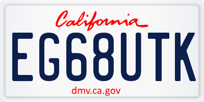 CA license plate EG68UTK