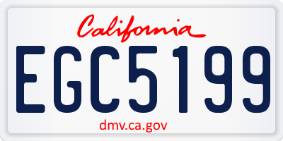 CA license plate EGC5199