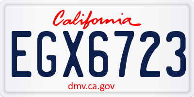 CA license plate EGX6723