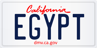 CA license plate EGYPT