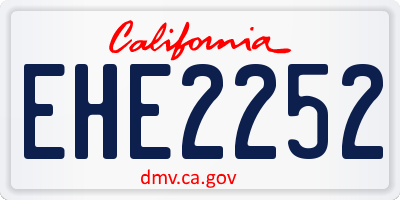 CA license plate EHE2252