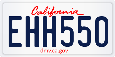 CA license plate EHH550