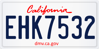 CA license plate EHK7532