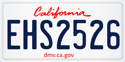 CA license plate EHS2526