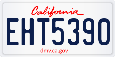 CA license plate EHT5390