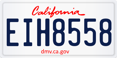 CA license plate EIH8558