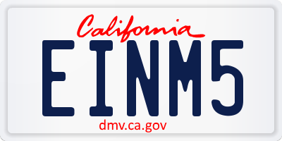 CA license plate EINM5