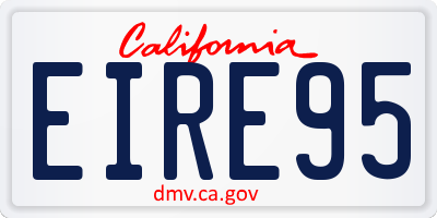 CA license plate EIRE95