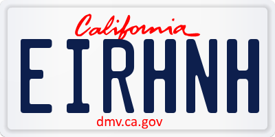 CA license plate EIRHNH