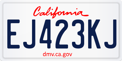 CA license plate EJ423KJ