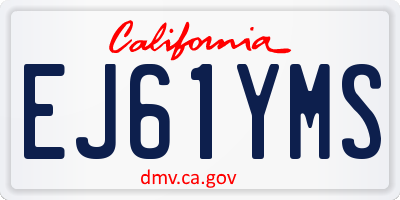 CA license plate EJ61YMS