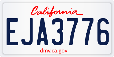 CA license plate EJA3776