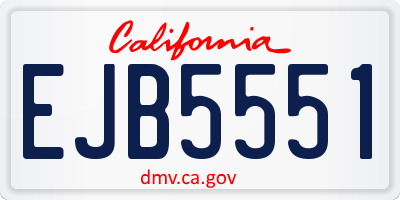 CA license plate EJB5551