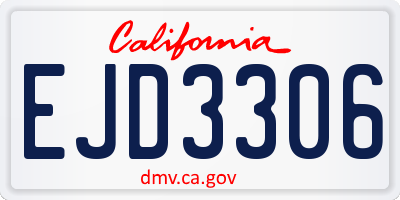 CA license plate EJD3306