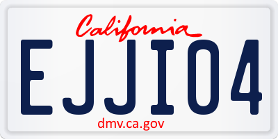 CA license plate EJJI04