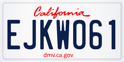 CA license plate EJKW061